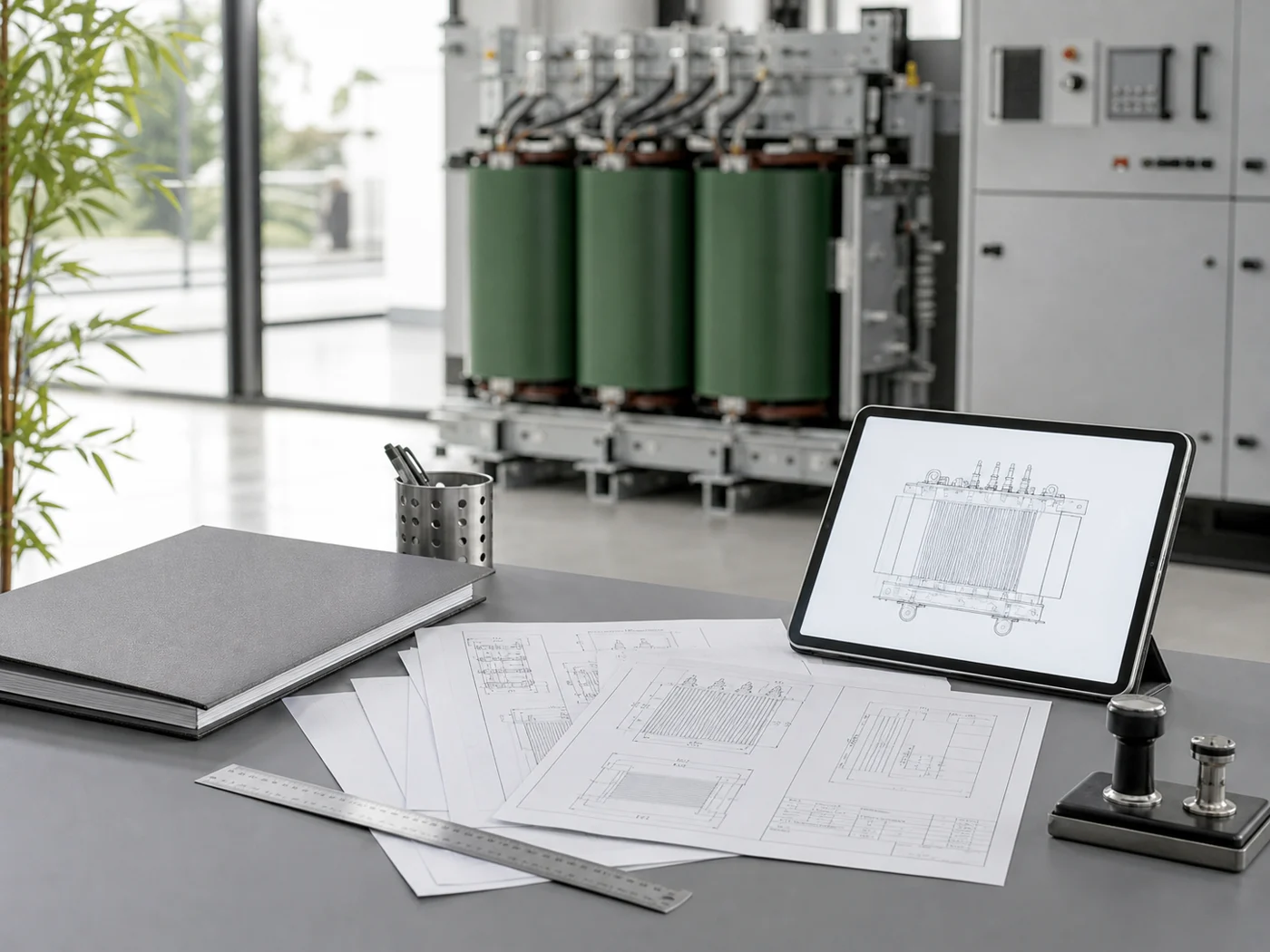 Transformer technical documents and engineering drawings