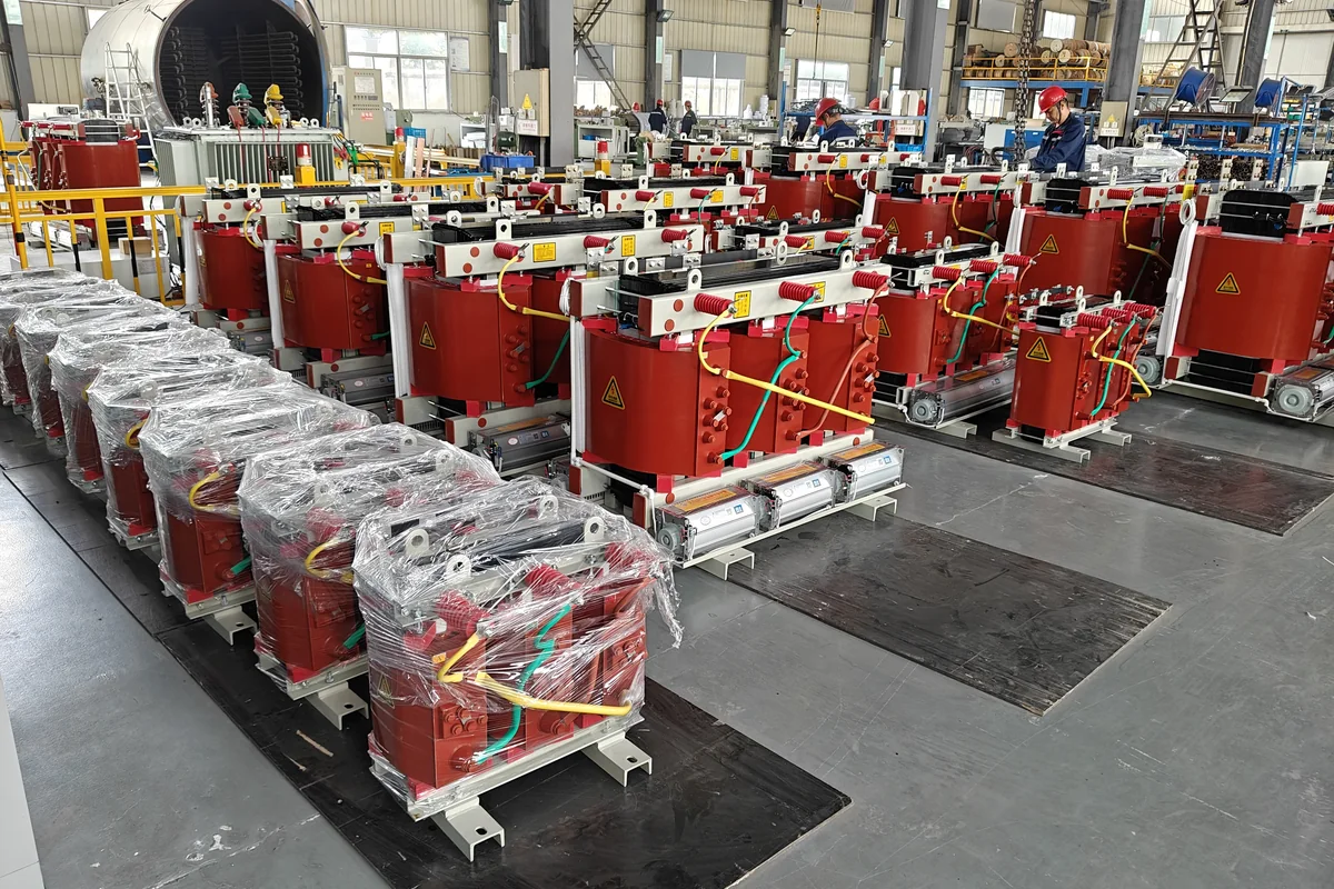 Dry-type transformers in assembly