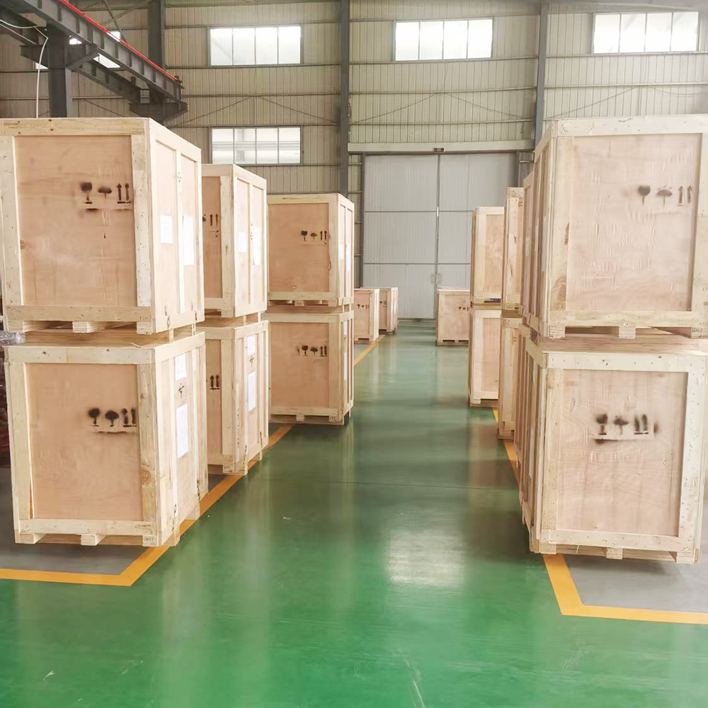 Export wooden crates prepared inside the dispatch area